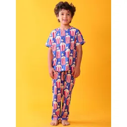 Anthrilo Kids 100% Cotton Conversational Printed Short Sleeve Pyjama Set-picture-11