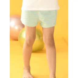 Anthrilo Kids Aqua Blue Cotton Striped Shorts-picture-31