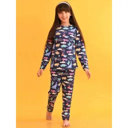 Anthrilo Kids Blue Cotton Printed Full Sleeves T-Shirt & Trouser-picture-15