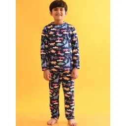 Anthrilo Kids Blue Cotton Printed Full Sleeves T-Shirt & Trouser-picture-14