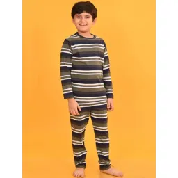 Anthrilo Kids Multicolour Cotton Striped Full Sleeves T-Shirt & Trouser-picture-29