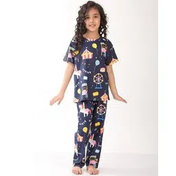 Girls Printed T-Shirt with Pyjamas-image-1