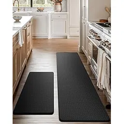 Anti-Fatigue Kitchen Mat & Rug - Set of 2 Cushioned Non-Slip Waterproof Kitchen Floor Mats, Great for Use in Front of Sink, PVC, Memory Foam. Comfort Decor. Runner Rugs for Home, Office, Laundry Room-picture-17