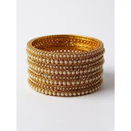 ANTIQUE JEWELLERY Gold Alloy Pearls Bangle-picture-27