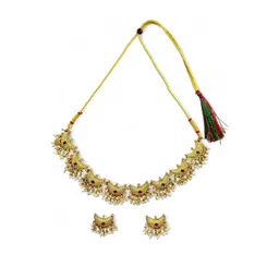 ANTIQUE JEWELLERY Ruby & Emerald Stone Gold Plated Jewellery Set-picture-21