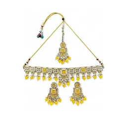 ANTIQUE JEWELLERY Women Yellow Alloy Gold Plated Necklace Set-picture-15