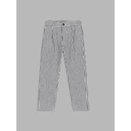 Antony Morato Boys Striped Mid-Rise Linen Cotton Trousers-picture-47