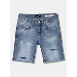 Antony Morato Kids Blue Cotton Distressed Shorts-picture-40