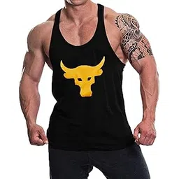 ANTTELOPE Men's Cotton Vests Super Combed Black Round Neck Sleeveless Stringer Y Racer Back Tank Tops Gym Workout Traing Stringer Fit Sando Vest Tank Top for Men-picture-56
