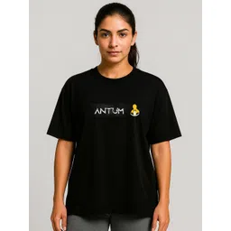 ANTUM Typography Printed Round Neck Short Sleeves Cotton T-shirt-picture-38