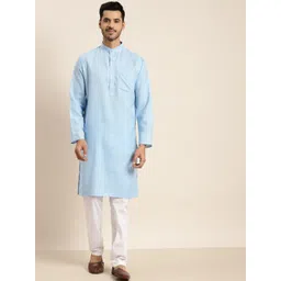 Anug by SOJANYA Men Blue & White Kurta with Churidar-picture-36