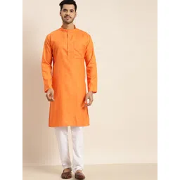 Anug by SOJANYA Men Orange Kurta-image-26