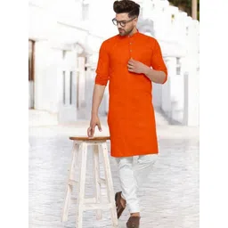 ANUJ FASHION Men Blended Straight Kurtas image 1