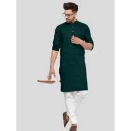 ANUJ FASHION Men Cotton Solid Straight Kurta-picture-34
