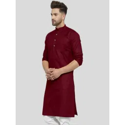 ANUJ FASHION Men Maroon Mandarin Collar Kurta-picture-22