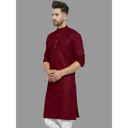 ANUJ FASHION Men Maroon Solid Kurta-picture-33