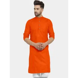 ANUJ FASHION Men Orange Solid Kurta-picture-30