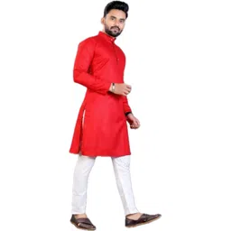 ANUJ FASHION Men Red Solid Kurta-picture-23
