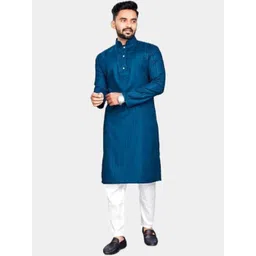 ANUJ FASHION Men Striped Mandarin Collar Straight Kurta-picture-18