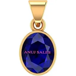 anuj sales 12.25 Ratti Blue Sapphire Locket (Nilam/Neelam Stone) Rashi Ratan Panchdhatu Gold Plated Pendant Certified Gemstone for Men & Women-picture-20