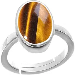 anuj sales 13.25 Ratti Natural Tiger Eye Silver Ring Original Certified Tiger’s Eye Ring Oval Cut Gemstone Astrological Silver Plated Ring-picture-32