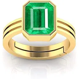 anuj sales 15.25 Ratti 14.00 Carat Certified Natural Emerald Panna Panchdhatu Adjustable Rashi Ratan Gold Plating Ring for Astrological Purpose Men & Women-picture-21