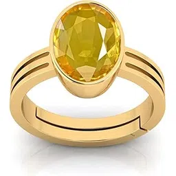 anuj sales 15.25 Ratti 14.00 Carat Certified Unheated Untreatet AAA++ Quality Natural Yellow Sapphire Pukhraj Gemstone Ring Gold for Women's and Men's-picture-14