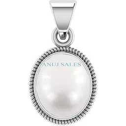 anuj sales 15.25 Ratti 14.00 Carat South Sea Pearl Pendant Locket Moti Stone Natural Certified Gemstone for Men and Women (White (EF02)-picture-10