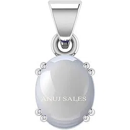 anuj sales 15.25 Ratti Natural A+ Quality Moonstone Gemstone Silver Pendant for Men and Women's-picture-36