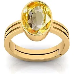 anuj sales 3.25 Ratti 2.00 Carat Certified Unheated Untreatet AAA++ Quality Natural Yellow Sapphire Pukhraj Gemstone Ring Gold for Women's and Men's-picture-12