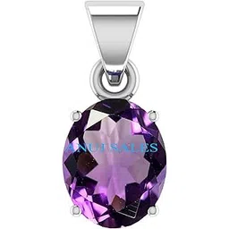 anuj sales 4.25 Ratti 3.00 Carat Natural Quality Katela Amethyst Silver Plated Pendant/Locket Gemstone (Top AAA+) Quality for Men and Women(GGTL Lab Certified)-picture-17