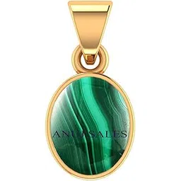 anuj sales 8.25 Ratti 7.00 Carat Malachite Pendant Stone Dana Phirang Gold Pendant for Men Women-picture-42