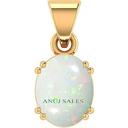anuj sales 9.25 Ratti ASHTdhatu Gold Plated Pendant Opal Stone Original Certified/fire Opal Stone Pendant for Men-picture-14