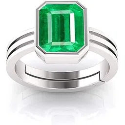 anuj sales Certified Emerald Panna 9.50 Carat / 10.25 Ratti Panchdhatu Adjustable Silver Plating Ring for Astrological Purpose Men & Women-picture-37