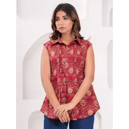 ANUKRITIBYNIDHIFASHION Women Geometric Printed Ethnic Cotton Top-picture-15