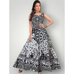 anunja Women Ethnic Dress Black Knee Length Dress-picture-16