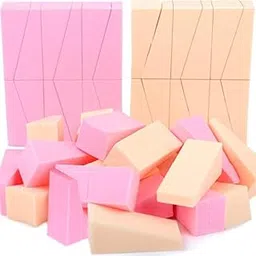 Anup Torda Makeup Sponge puff for Powder 24 Pcs Makeup Sponge Set Triangle Shape Small Triangle Puff Wet and Dry Puff Wine, Women's Makeup Foundation Sponge puff Blending Sponge For Face Makeup-image-12