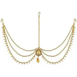 anuradha PLUS® Golden Finish Matha Patti Available along with Three Golden String Hair accessories for Bridal-picture-13