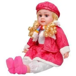 anushka toys Baby Poem Doll Looking Musical Rhyming Babydoll,Big Stroller Dolls for kids image 1