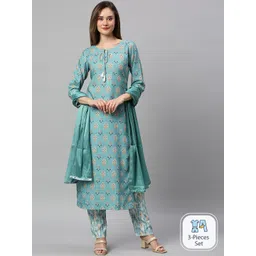 Anuthi Ethnic Motifs Printed Kurta With Trousers & Dupatta-picture-31