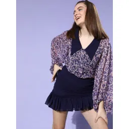 Anvi Be Yourself Blue A-Line Skirt-picture-36