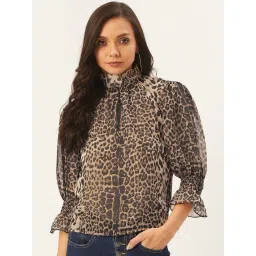 Anvi Be Yourself Brown Animal Print Top-picture-16