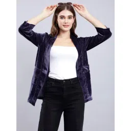 Anvi Be Yourself Grey Velvet Regular Fit Shrug-picture-37