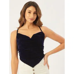 Anvi Be Yourself Navy Fitted Crop Top-picture-18