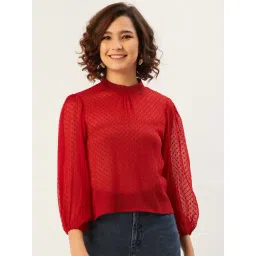 Anvi Be Yourself Red Embroidered Top-picture-10