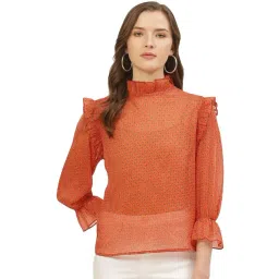 Anvi Be Yourself Rust Printed Top-picture-15