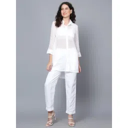 Anvi Be Yourself White Relaxed Fit Mid Rise Pants-picture-10