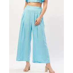 ANVI Be Yourself Women Blue Straight Fit Palazzos-picture-38
