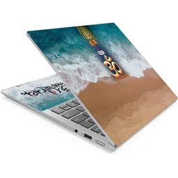 Anweshas Om Symbol Green Sea Brown Sand Full Panel Laptop Skins Upto 15.6 inch - No Residue, Bubble Free - Removable HD Quality Printed Vinyl/Sticker/Cover Self Adhesive Vinyl Laptop Decal 15.6-picture-12