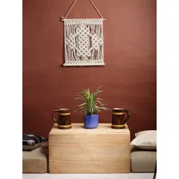 ANWYN Beige Textured Macrame Cotton Wall Hanging-image-14